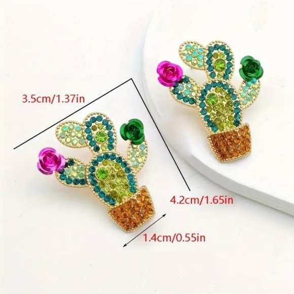 ✨Betsey Johnson Castelo Flowering Cactus Earrings - Picture 4 of 7